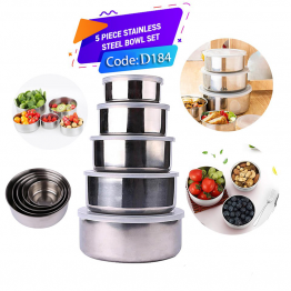 5 PIECE STAINLESS STEEL BOWL SET