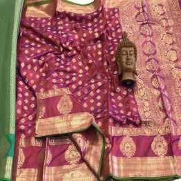 Indian Banasari Soft Zari Weaving Silk Saree