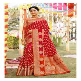 Indian Banasari Soft Zari Weaving Silk Saree