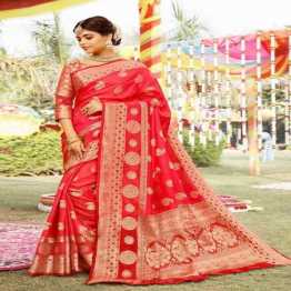 Indian Banasari Soft Zari Weaving Silk Saree