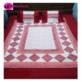 Cotton king size block print bedsheet