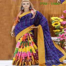 Digital Print Half Silk Khuchi Saree