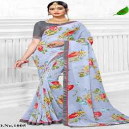 Indian  soft georgette Saree with blouse pcs
