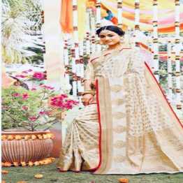 Indian Banasari Soft Zari Weaving Silk Saree