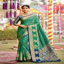 Indian Banasari Soft Zari Weaving Silk Saree