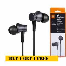 Mi Earphones Basic with Mic– BUY 1 GET 1 FREE ( J MEB 01)