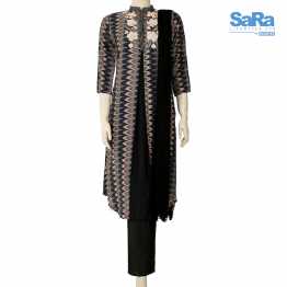 SaRa Ladies Ethnic 3 pcs (Black Printed)